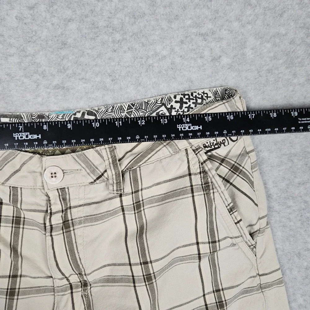 Quiksilver (Mens 33) Tan Plaid Shorts Chino Surf Skate Y2K 10